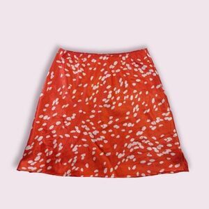 Topshop Red Dalmatian Satin Mini Skirt